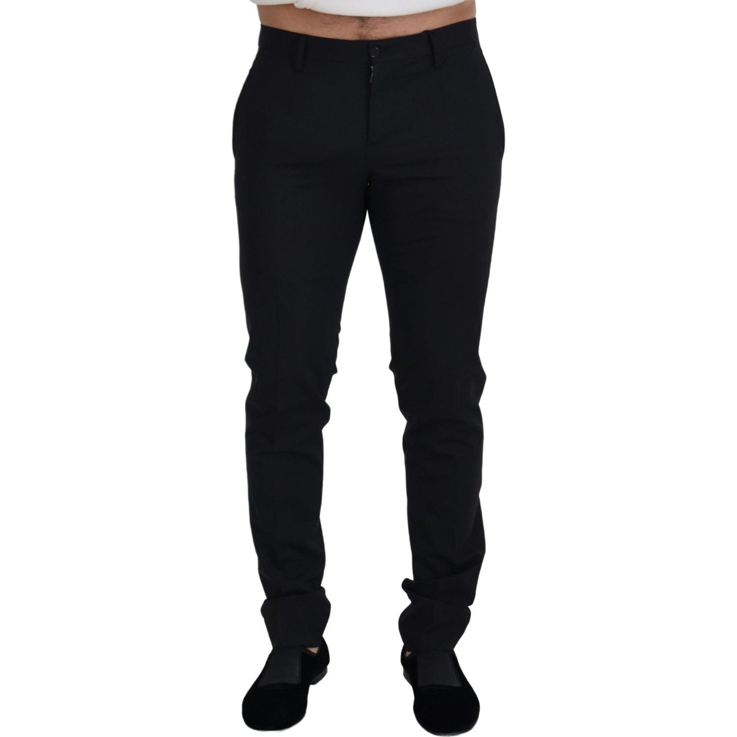 Dolce & Gabbana Black Wool Chino Formal Pants PAN73349 - 46
