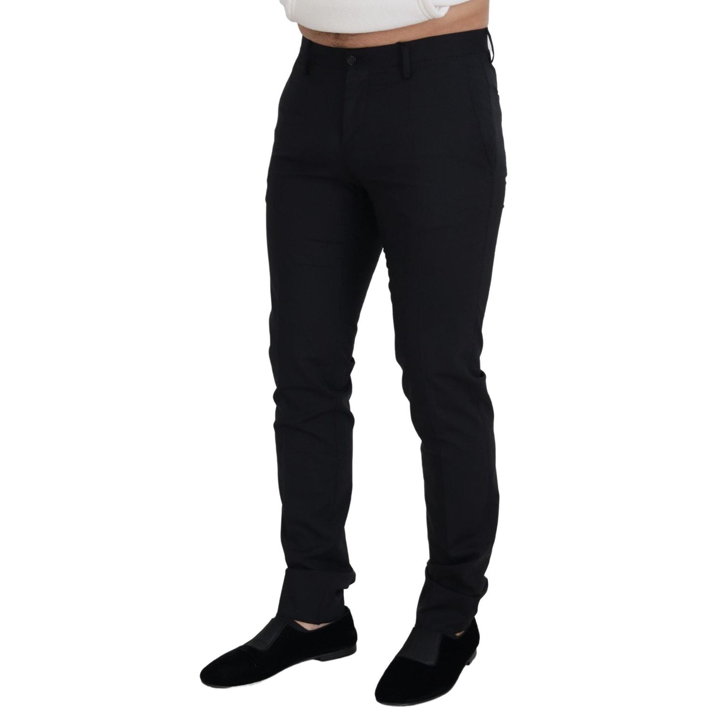 Dolce & Gabbana Black Wool Chino Formal Pants PAN73349 - 46