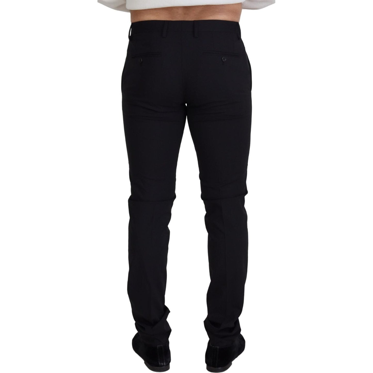 Dolce & Gabbana Black Wool Chino Formal Pants PAN73349 - 46