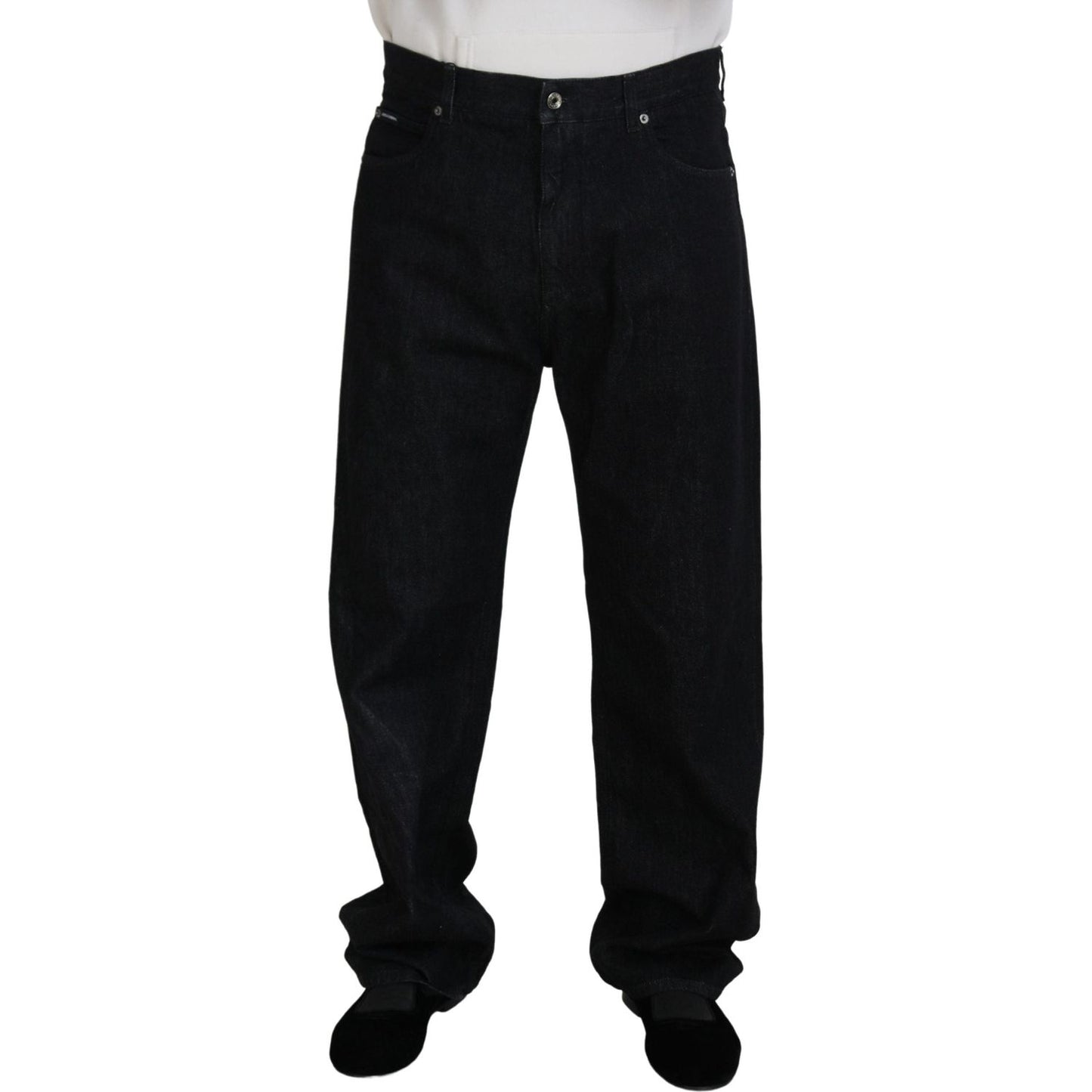 Dolce & Gabbana Black Washed Cotton Men Casual Denim Jeans PAN73375 - 48
