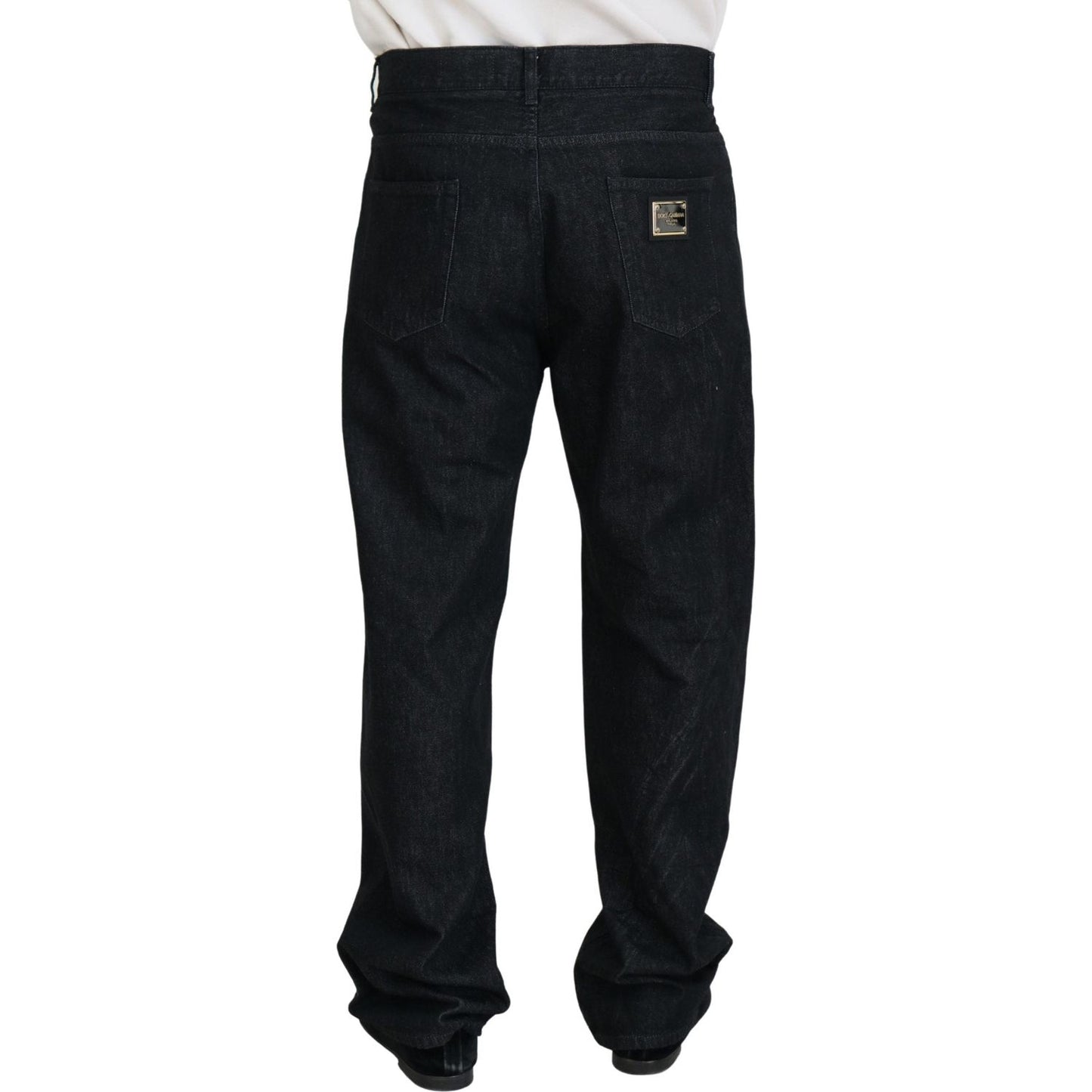 Dolce & Gabbana Black Washed Cotton Men Casual Denim Jeans PAN73375 - 48