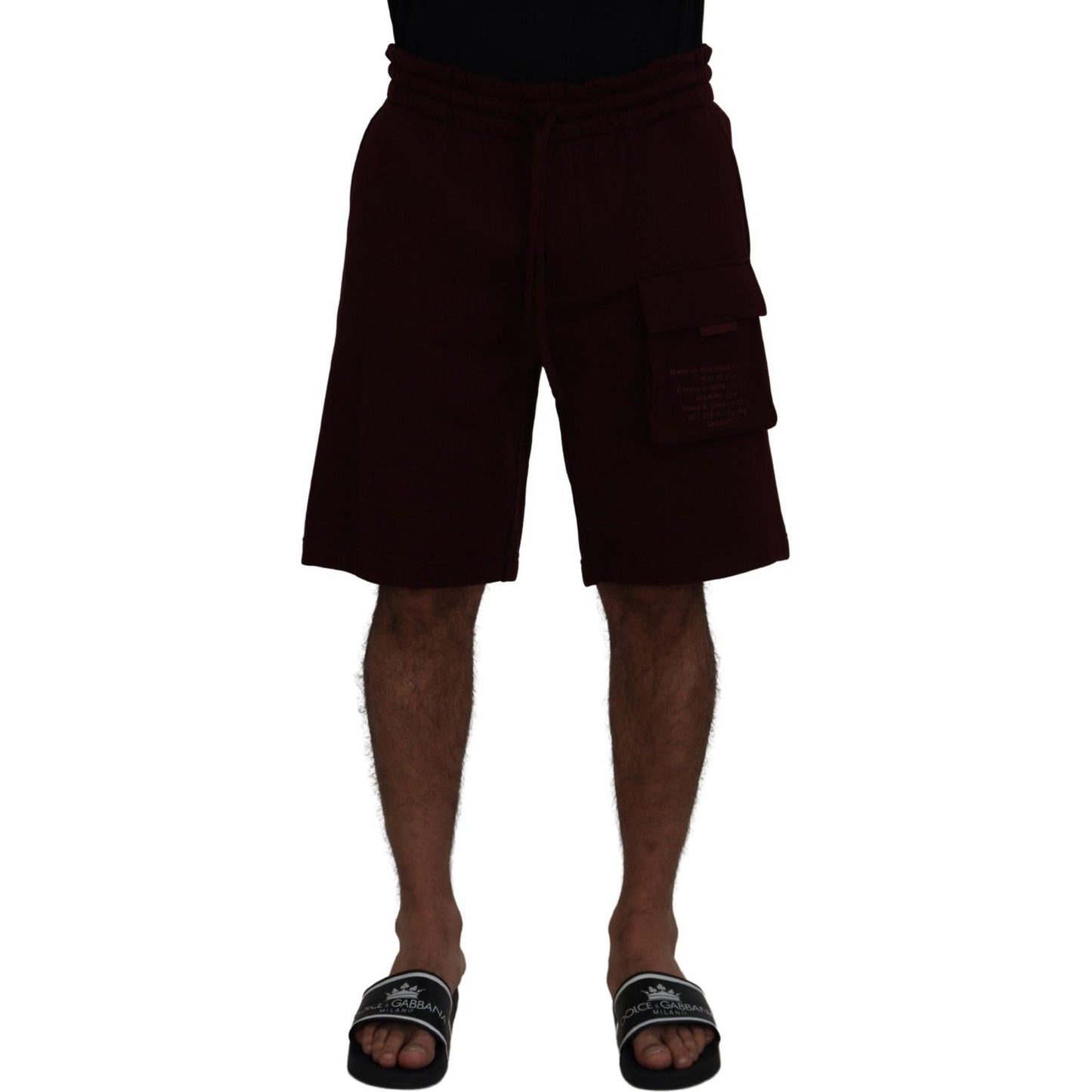 Dolce & Gabbana Maroon Bermuda Cargo Men Shorts PAN74013 - 50