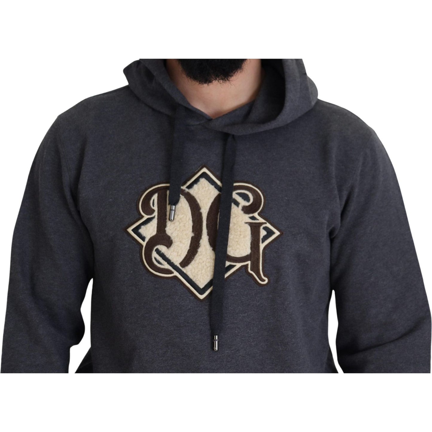 Dolce & Gabbana Gray Logo Cotton Hooded Sweatshirt Sweater TSH83028- 50