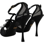 Dolce & Gabbana Black Stiletto High Heels Sandals Shoes LA10014 - 38