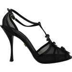 Dolce & Gabbana Black Stiletto High Heels Sandals Shoes LA10014 - 38