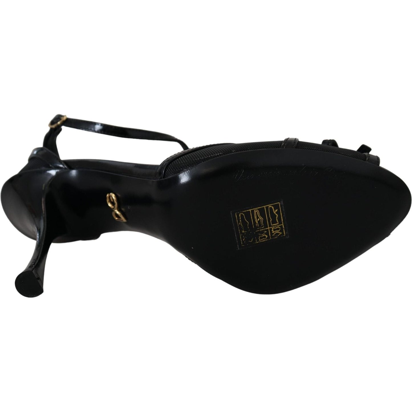 Dolce & Gabbana Black Stiletto High Heels Sandals Shoes LA10014 - 38