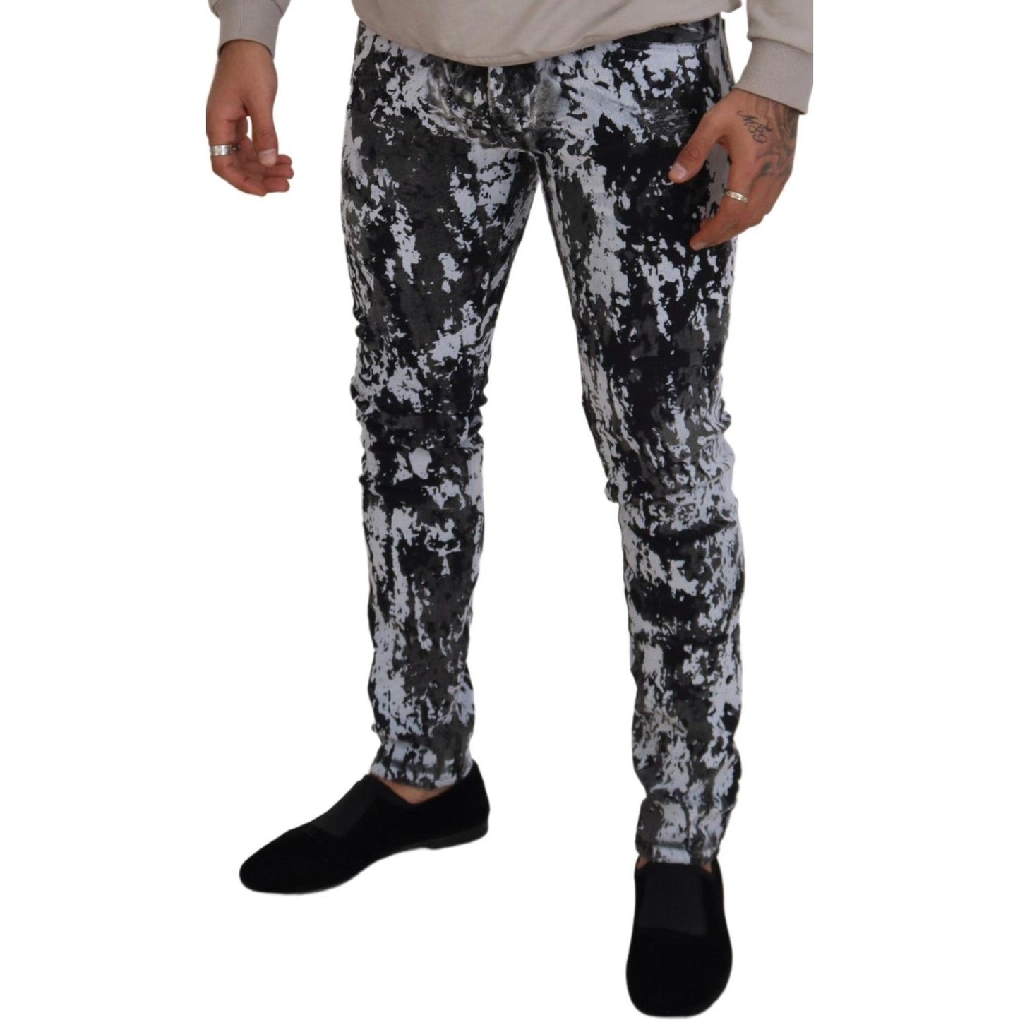 Dolce & Gabbana Multicolor Cotton Tie Dye Skinny Denim Jeans PAN74302 - 50