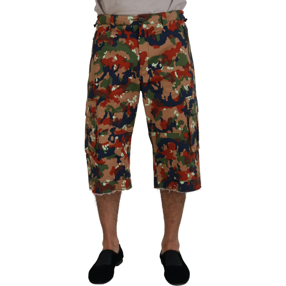 Dolce & Gabbana Multicolor Cotton Camouflaged Cargo Shorts PAN74310 - 48