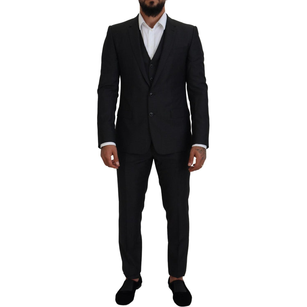Dolce & Gabbana Gray MARTINI 3 Piece Slim Fit Suit KOS2101- 48