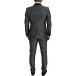 Dolce & Gabbana Black White Silk MARTINI Slim Fit Suit KOS2123- 44