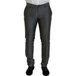 Dolce & Gabbana Black White Silk MARTINI Slim Fit Suit KOS2123- 44