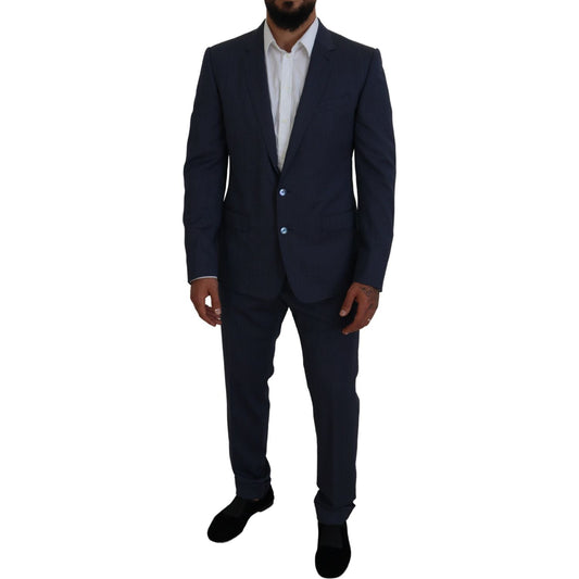 Dolce & Gabbana Blue Wool MARTINI 2 Piece Slim Fit Suit