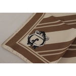 Dolce & Gabbana Brown Stripes DG Logo Square Mens Handkerchief Scarf MS6275