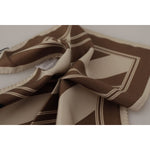 Dolce & Gabbana Brown Stripes DG Logo Square Mens Handkerchief Scarf MS6275