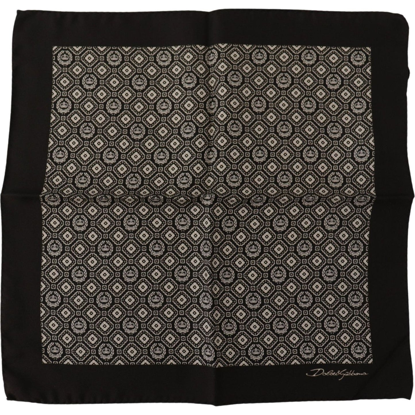 Dolce & Gabbana Black Patterned DG Logo Square Handkerchief Scarf MS6276