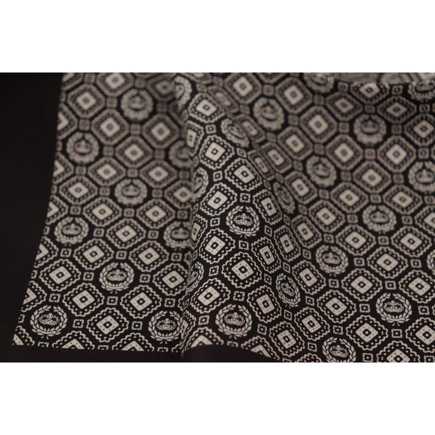 Dolce & Gabbana Black Patterned DG Logo Square Handkerchief Scarf MS6276