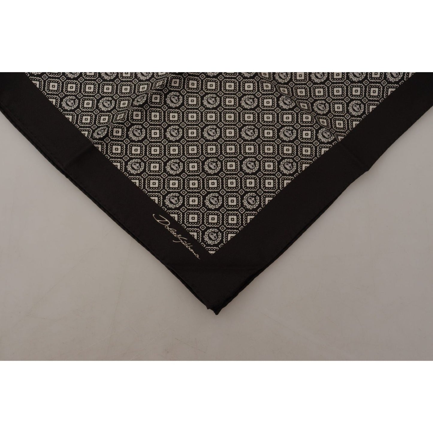Dolce & Gabbana Black Patterned DG Logo Square Handkerchief Scarf MS6276