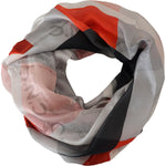 Costume National Gray Red Shawl Foulard Wrap Scarf MS6881