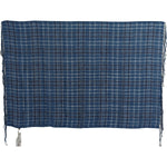 Costume National Blue Linen Shawl Foulard Fringes Scarf MS6877