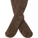 Dolce & Gabbana Brown Wool Knit Calf Long Women Socks SCS2068