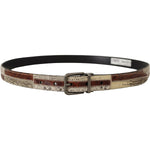 Dolce & Gabbana Multicolor Exotic Leather Patchwork Metal Belt BEL8404- 90