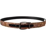 Dolce & Gabbana Multicolor Embossed Leather Black Metal Buckle Belt BEL8414 - 85