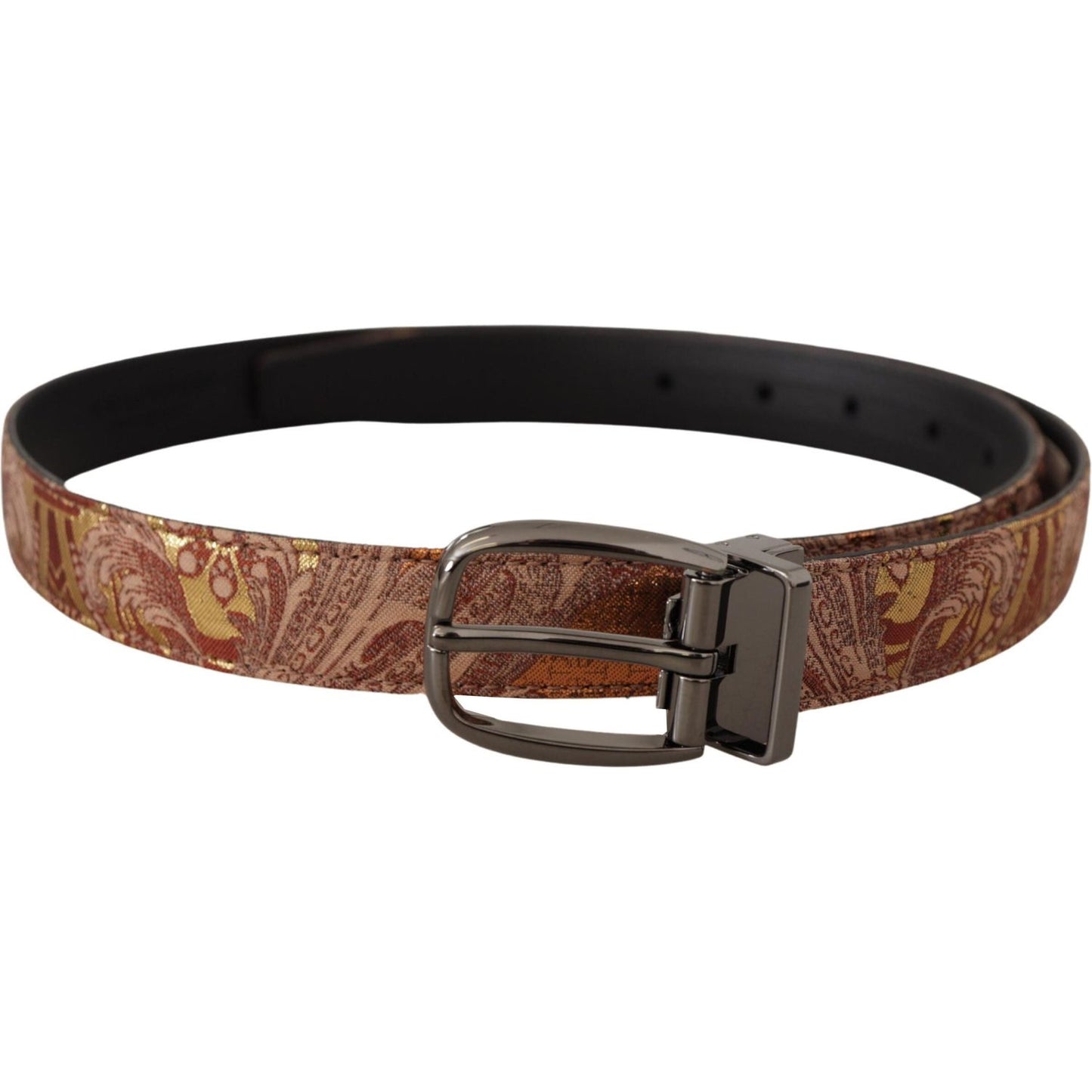 Dolce & Gabbana Multicolor Embossed Leather Black Metal Buckle Belt BEL8414 - 85