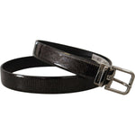 Dolce & Gabbana Black Leather Vernice Metal Buckle Belt BEL8473- 90