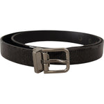 Dolce & Gabbana Black Leather Vernice Metal Buckle Belt BEL8473- 90