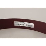 Dolce & Gabbana Brown Leather Silver Metal Crown Buckle Belt BEL8505- 90