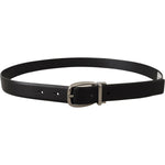 Dolce & Gabbana Black Leather Silver Metal Chrome Logo Buckle Belt BEL8539- 80
