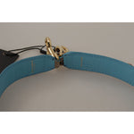 Dolce & Gabbana Brown Exotic Leather Crystals Shoulder Strap BEL8729