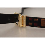 Dolce & Gabbana Multicolor Leather Jacquard Gold Metal Buckle Belt BEL8411 - 75