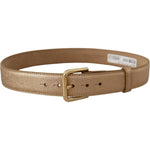 Dolce & Gabbana Rose Gold Leather Metallic Tone Metal Buckle Belt BEL8443 - 70