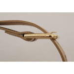 Dolce & Gabbana Rose Gold Leather Metallic Tone Metal Buckle Belt BEL8443 - 70