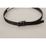 Dolce & Gabbana Black Calfskin Leather Vintage Metal Buckle Belt BEL8685 - 75