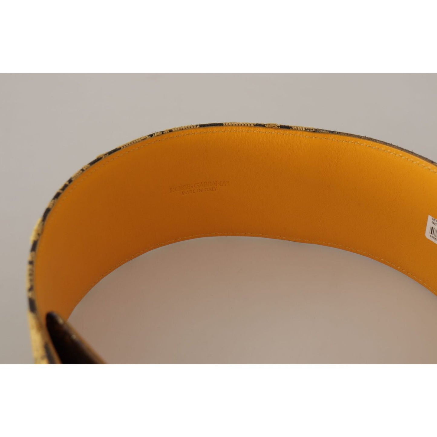 Dolce & Gabbana Blue Floral Patchwork Leather Wide Waist Buckle Belt