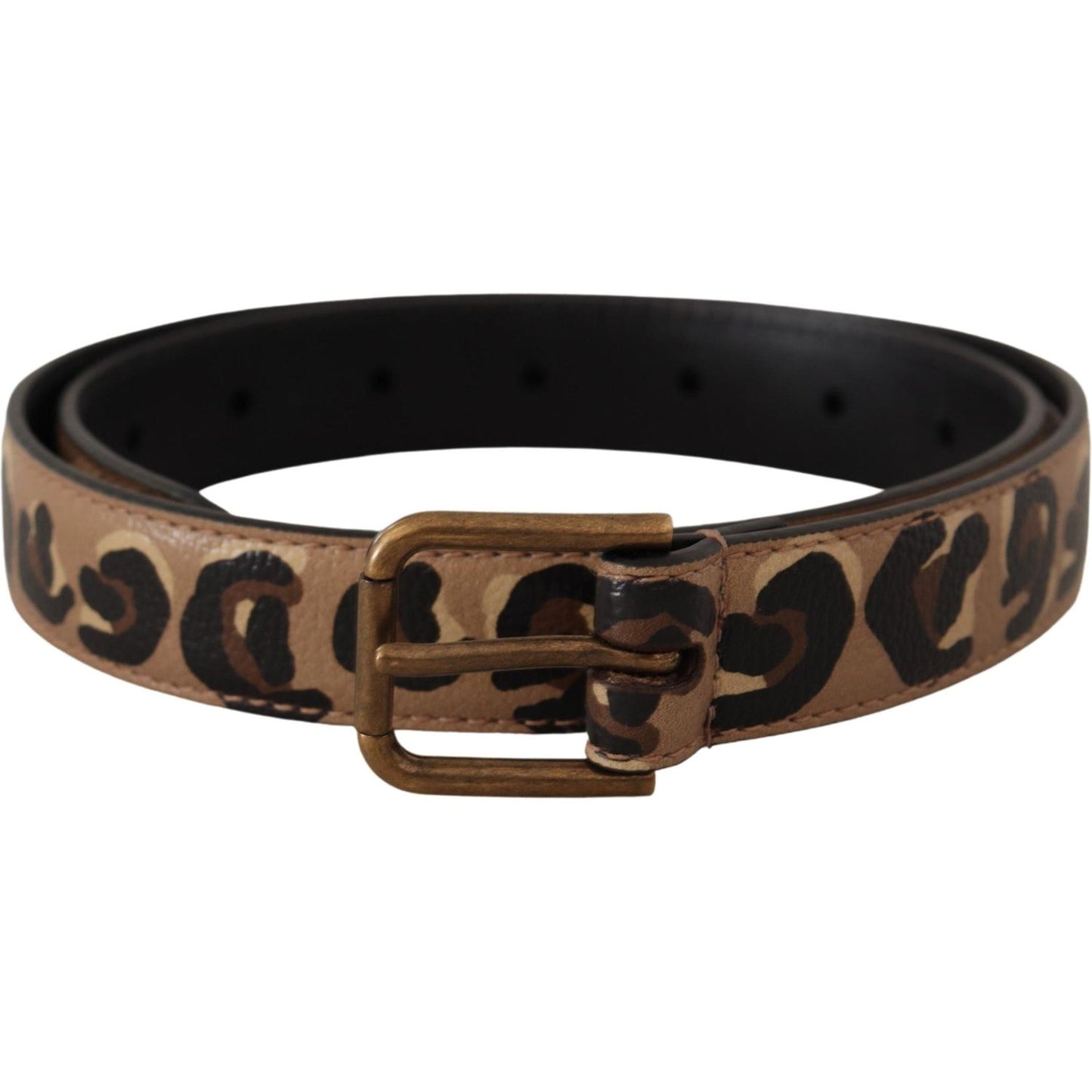 Dolce & Gabbana Brown Leopard Print Vintage Metal Waist Buckle Belt WMB140 - 65