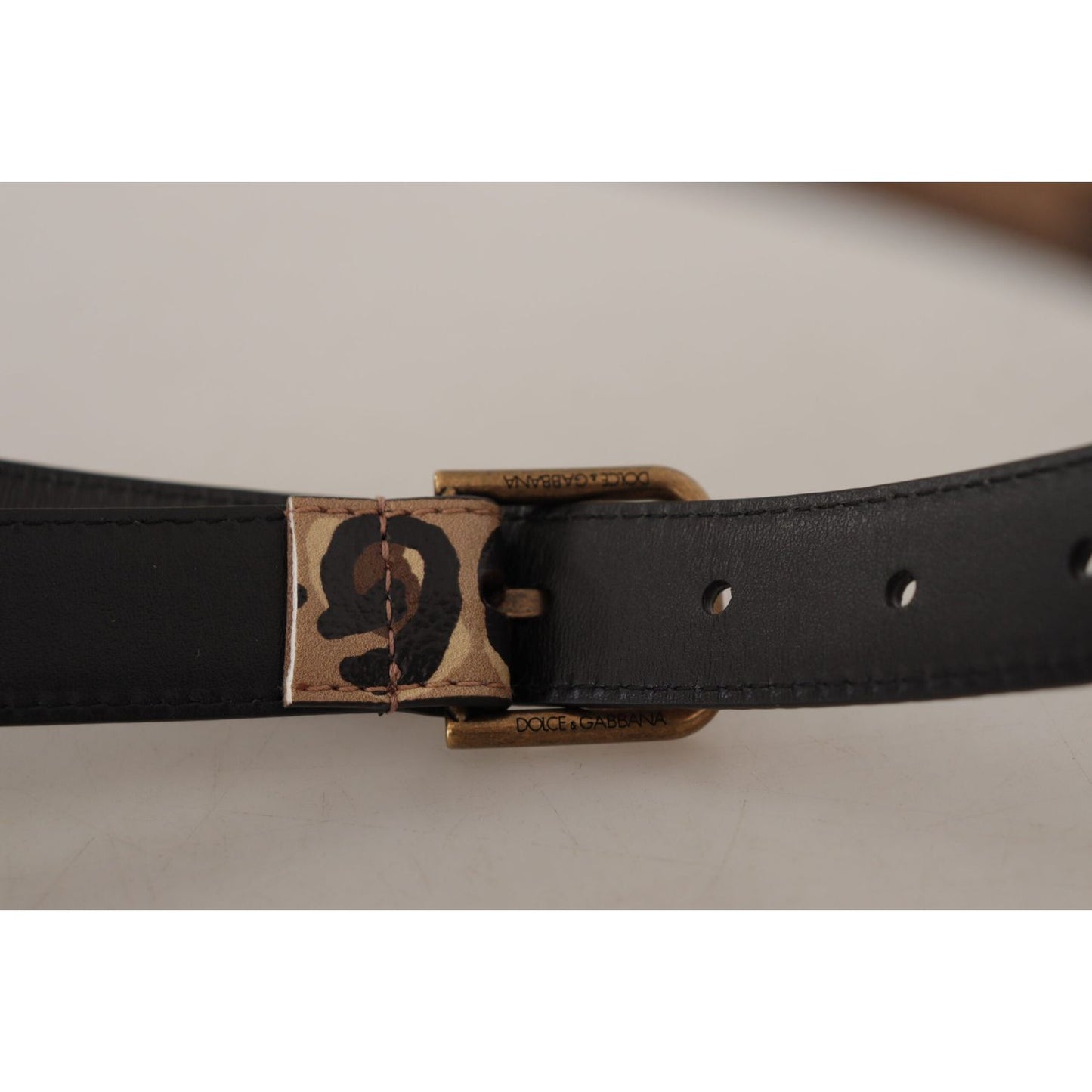 Dolce & Gabbana Brown Leopard Print Vintage Metal Waist Buckle Belt WMB140 - 65