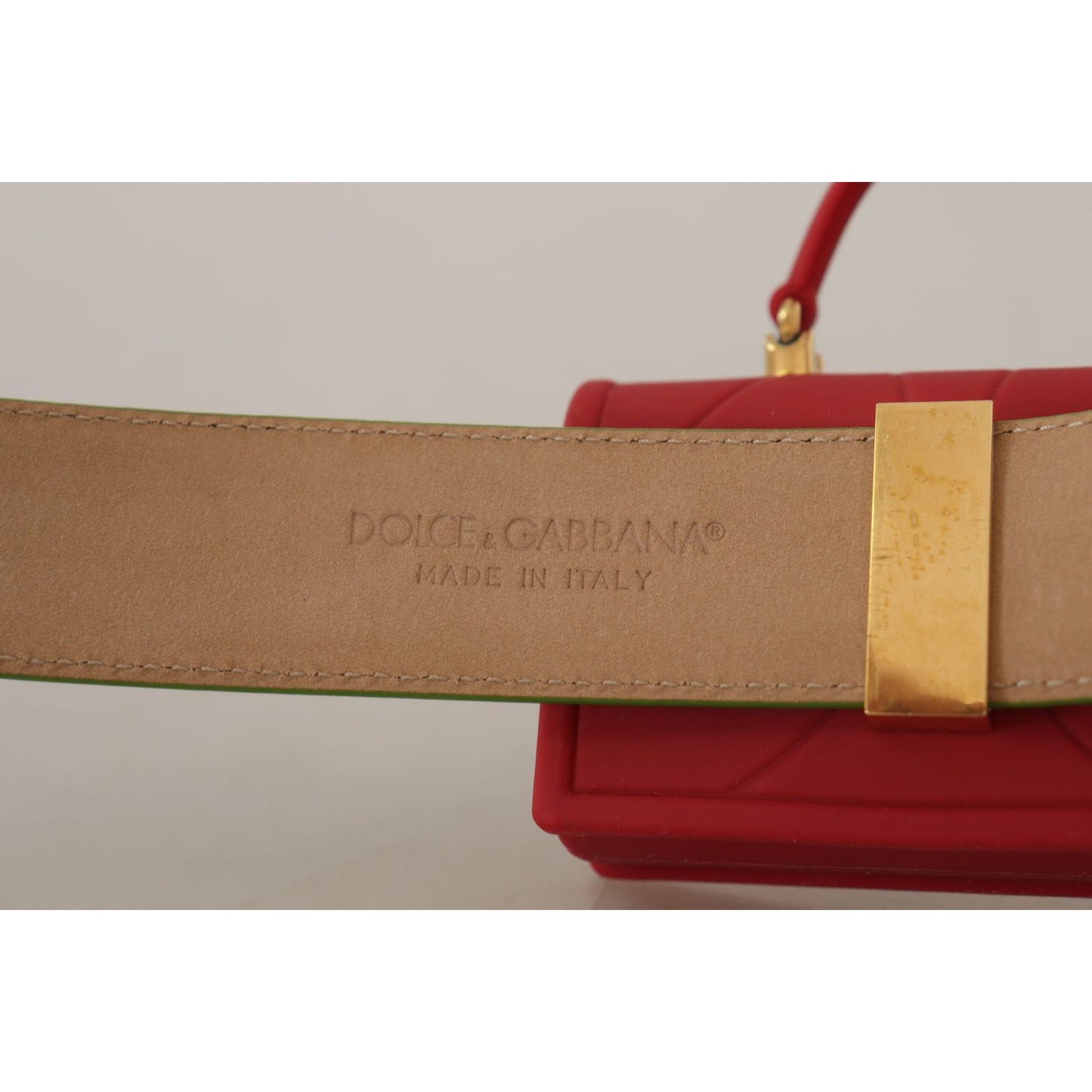Dolce & Gabbana Green Leather Devotion Heart Micro Bag Headphones Belt WMB148 - 70
