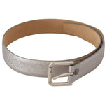 Dolce & Gabbana Metallic Silver Leather Metal Waist Buckle Belt WMB247 - 65