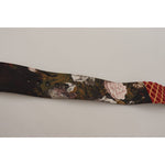 Dolce & Gabbana Multicolor Wide Leather Floral Gold Metal Buckle Belt WMB257 - 75