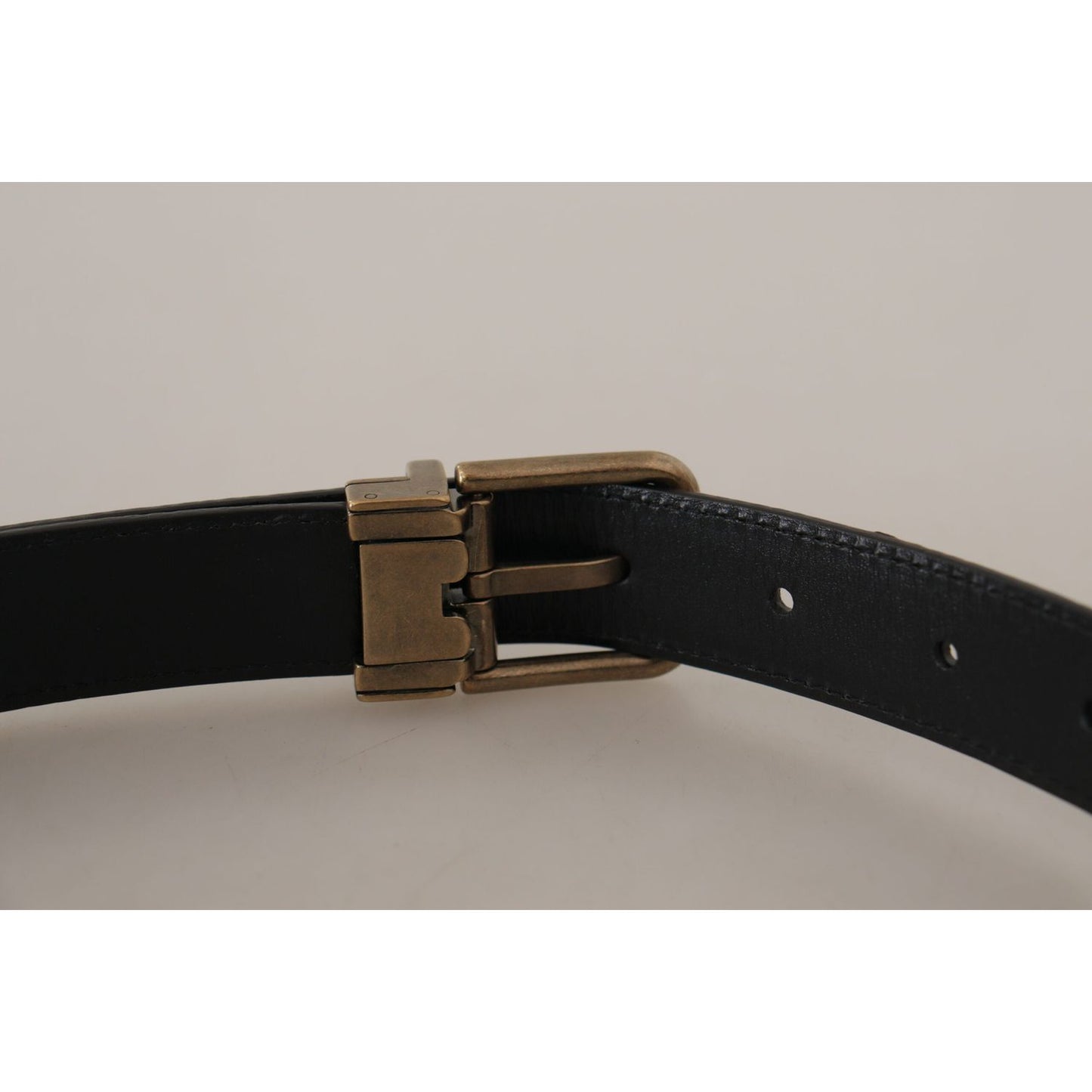 Dolce & Gabbana Brown Leather Leopard Print Bronze Metal Buckle Belt WMB414 - 75