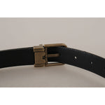 Dolce & Gabbana Brown Leather Leopard Print Bronze Metal Buckle Belt WMB414 - 75