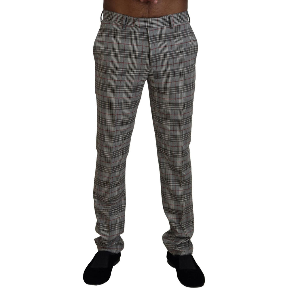 BENCIVENGA Gray Checkered Skinny Men Pants PAN74058 - 46