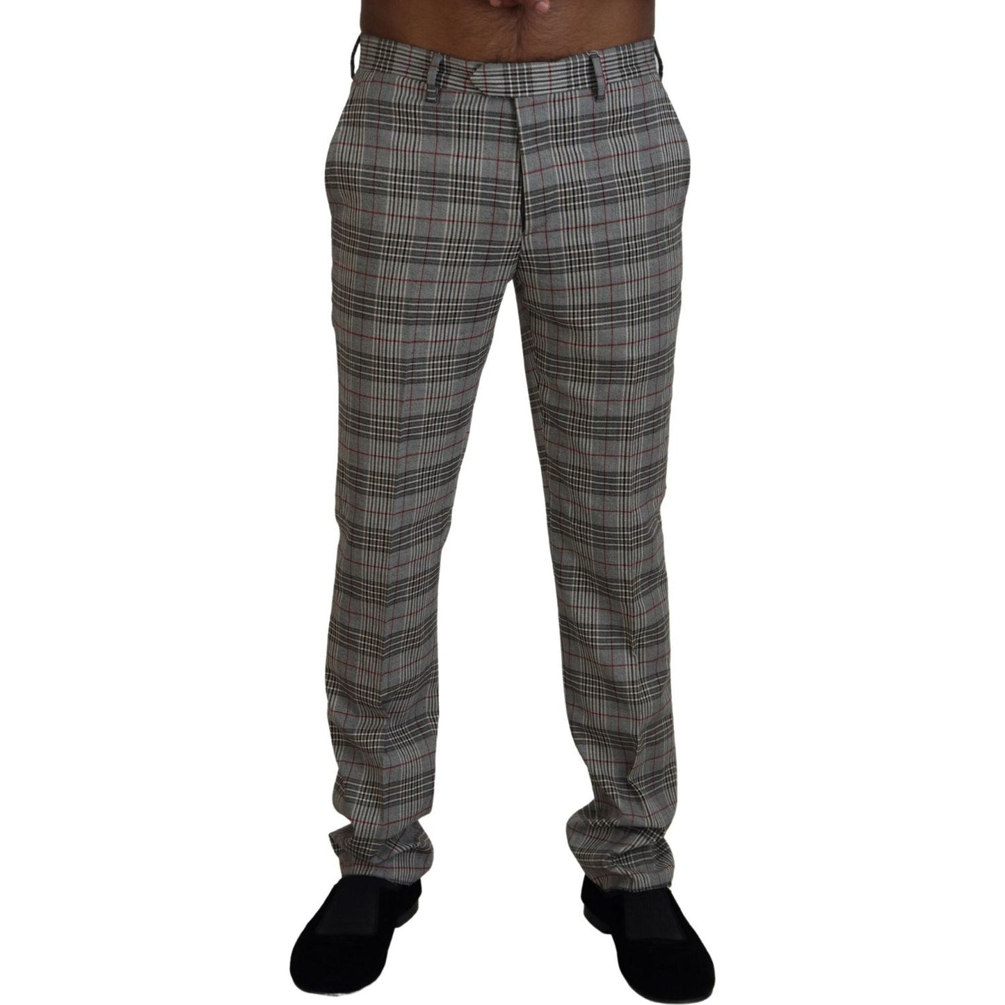 BENCIVENGA Gray Checkered Skinny Men Pants PAN74058 - 46