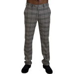 BENCIVENGA Gray Checkered Skinny Men Pants PAN74058 - 46
