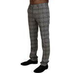 BENCIVENGA Gray Checkered Skinny Men Pants PAN74058 - 46