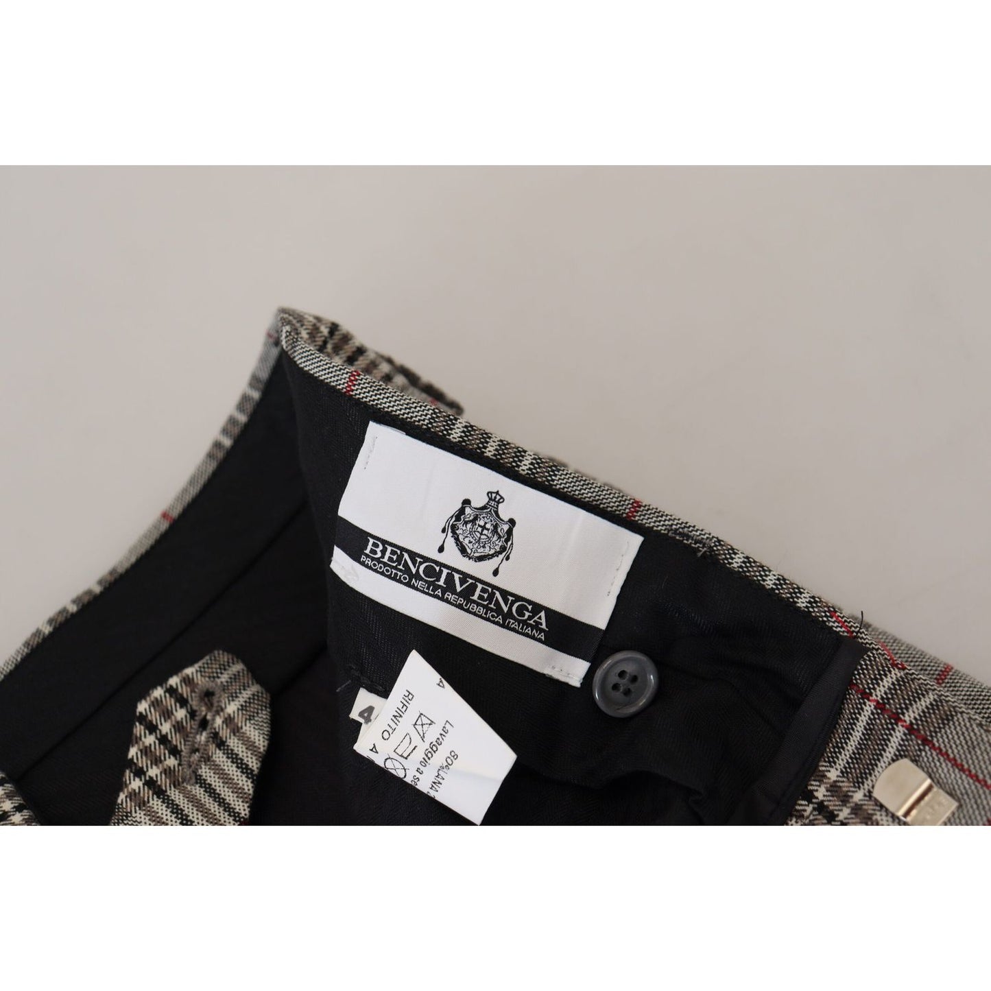 BENCIVENGA Gray Checkered Skinny Men Pants PAN74058 - 46