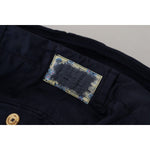 Domenico Tagliente Dark Blue Cotton Skinny Men Pants PAN74076 - 46